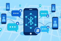 Screenshot of the Bitchat app displaying an offline mesh chat conversation