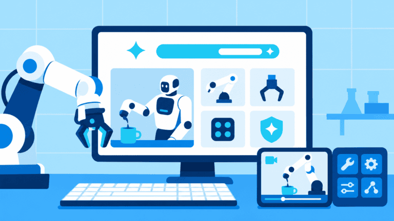 Illustration of Gemini Robotics ER 2 interface helping a robot arm understand tasks